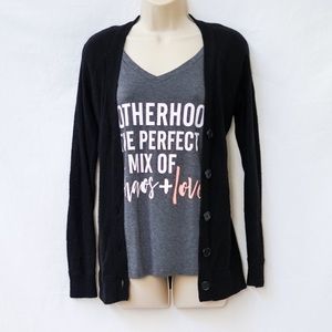 Black long sleeved cardigan